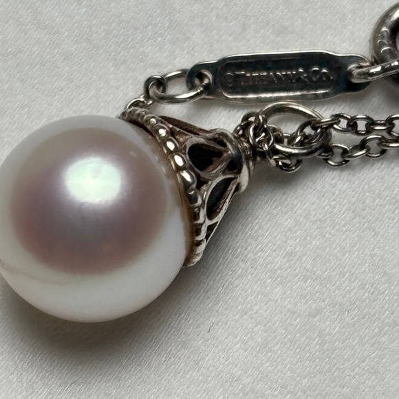 Tiffany & Co Sterling Silver Pearl Pendant Necklace - Picture 1 of 5